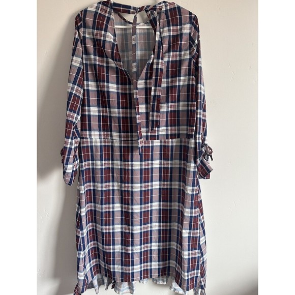 Asos Design Curve Ruffle Hem Midi Dress in Check - Picture 2 of 2